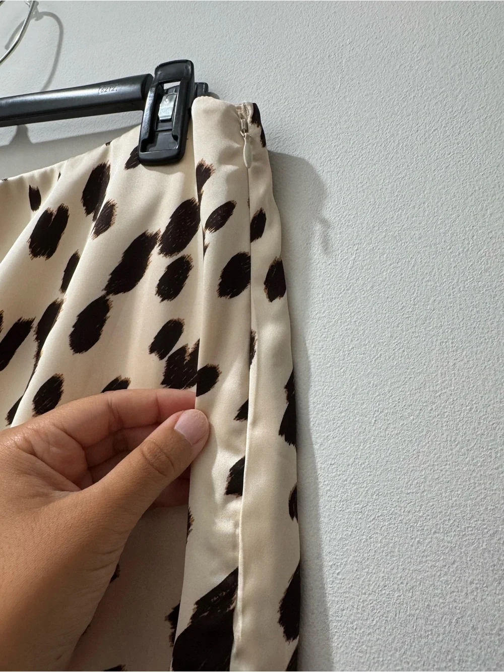 Abercrombie & Fitch Cream Animal Print Mini Skirt with Brown Spots